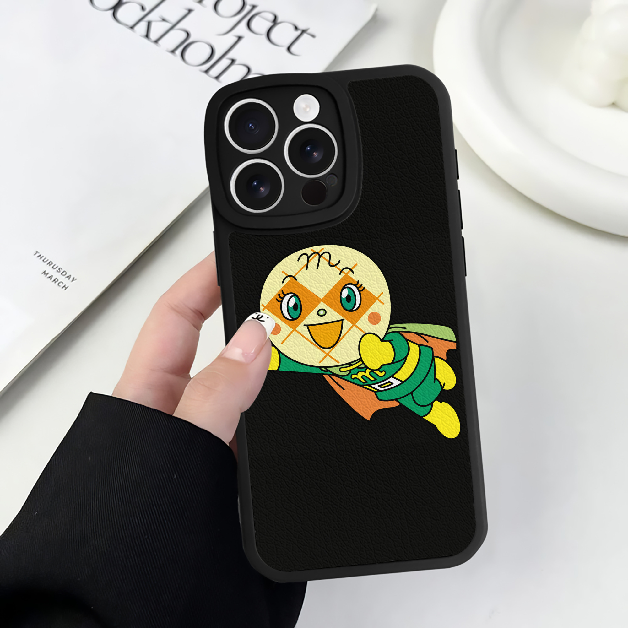 （画像用） アンパンマン Anpanman 【iPhone 16シリーズ対応】シリコンスマホケース（レザー調） 材質：シリコン